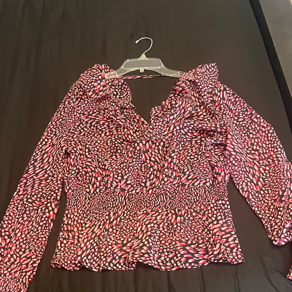 FP Movement by Free People Pink and Black Blouse